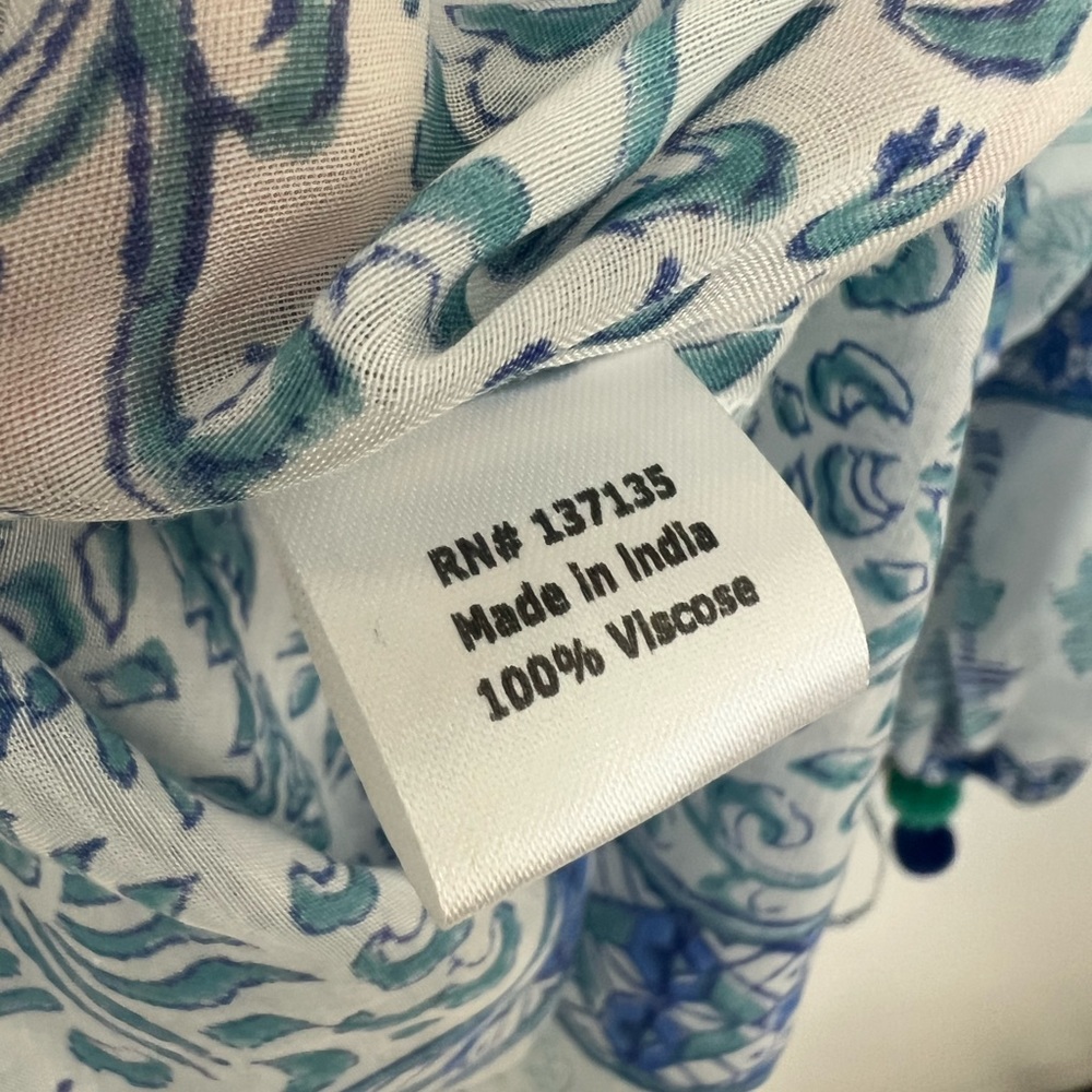 Bella tu blue and white peasant blouse - Picture 10 of 11
